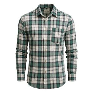Jack & Jones Plaid Workwear Button Down Shirt Green White Rugged Casual M EUC